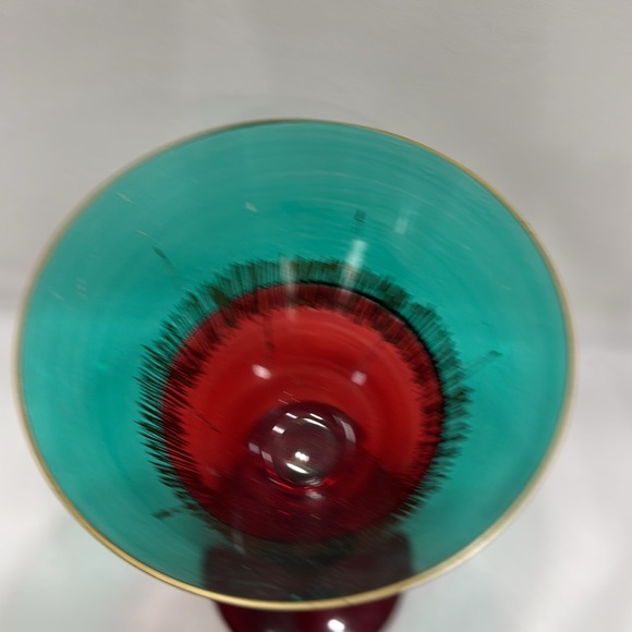 Vintage Pier 1 One Cofetti Hand Blown withh Gold Hand Painted. 8” tall x 5” Rim - Picture 6 of 7